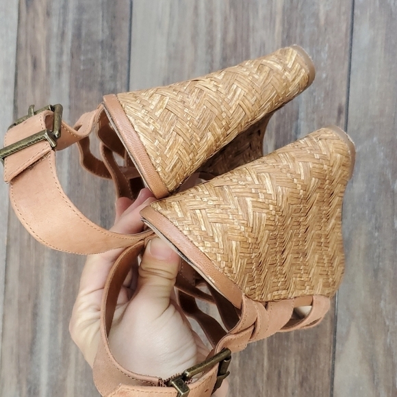 Jessica Simpson Julita strappy leather high wedge sandals shoes - Picture 6 of 11